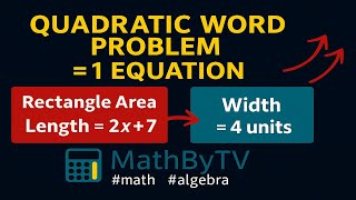 Quadratic Word Problem | Rectangle Area | Step-by-Step Width Solution