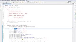 TAMIL STACK POP METHOD EXAMPLE IN JAVA DEMO