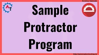Protractor Tutorial 10 - How to Write Sample Protractor Script | VS Code | Spec File | Conf File