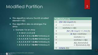 Topic 26 Design and Analysis of Algorithms Worst Case of Selection Problem