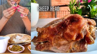 SHEEP HEAD RECIPE | How To Cook Sheep Head South African Style | Sheep Head Eating