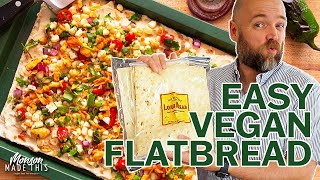 The Best Quick and Easy Plant-Based Elote Flatbread - Vegan Lavash Recipe