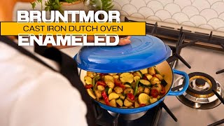 Bruntmor Enameled Cast Iron Dutch Oven | Best Cast Iron Skillet