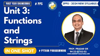 SPPU's FE - PPS | Complete Unit 3 in One Shot | Functions and Strings | #pps #oneshot