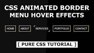 CSS Animated Menu Border Hover Effects