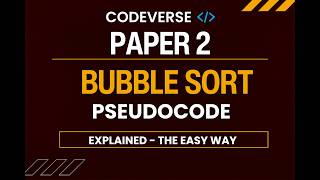 Bubble Sort Simplified Pseudocode| O/A levels Computer Science