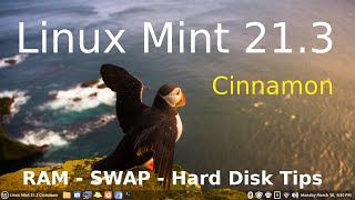 Linux Mint 21.3 - Cinnamon - RAM - swap - Hard Drive Usage Tips.