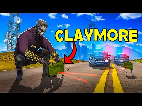 Using A Claymore Trap To Destroy Cops In GTA 5 RP