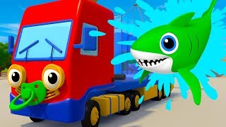 Baby Shark Song vs Baby Truck | Kids Songs | Nursery Rhymes | Gecko's Garage | Songs For Kids