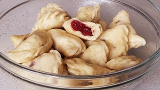 Воздушные и нежные вареники с вишней которая не вытекает!Delicate dumplings with cherries !