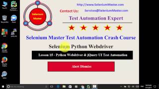 Lesson 15 Python Webdriver Alert Dismiss