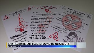 'Disturbing discovery': KKK recruitment flyers found in Ashland, Kentucky neighborhood