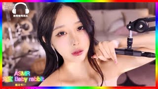 [ASMR 兔宝 Baby rabbit]  ASMR  Ear touch, mouth sound, trigger tone, water drop bottle💕Tongtong周童潼