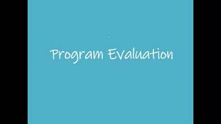 Program Evaluation