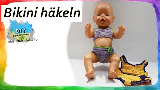 Bikini für 42cm Große Puppe häkeln