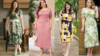 Vestido maxi plus size| Belas ideias de vestido