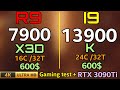 7900X3D VS I9 13900K 4K GAMING BENCHMARKS + RTX 3090TI the best high end gaming processor in 2023