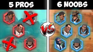 5 TF2 PROS vs 6 NOOBS But Every Time the PROS Win, They LOSE a Player!