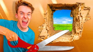 ESCAPING 100 LAYERS OF CARDBOARD!! *Gone Wrong*