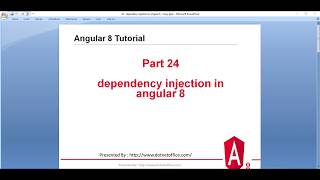 Part -25 : dependency injection in angular 8 | Angular 8/12 tutorials
