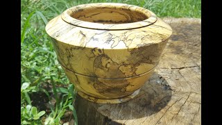 Spalted white oak pot vase