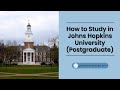 Johns Hopkins University Application Procedure for Graduate International Students