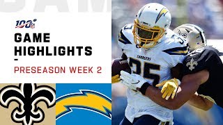 Saints vs. Chargers Preseason Week 2 Highlights | NFL 2019