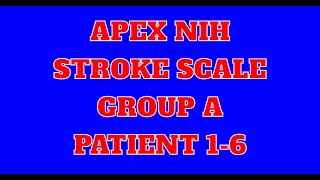 APEX NIH Stroke Scale Group A Patient 1-6 Complete 2024/2025