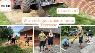 Wir verlegen unsere NEUE TERRASSE an EINEM TAG (bei 33°C) 💪🏻🥵|🏡 VLOG