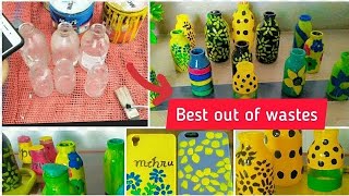 Glass bottles painting ideas at home | wastes bottles reuse idea