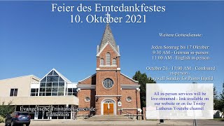 10. Oktober - Feier des Erntedankfestes - Live-stream