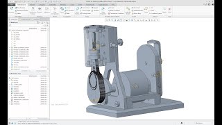 Creo - Steam engine – Part 2/2 - Mechanism Analysis, Measures, Trace Curve, Motion Envelope