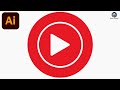 How To Make YouTube Music Logo Design in Adobe Illustrator | Kaysar Ahammad