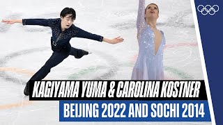 🪄Same technique \u0026 expression! - 🇯🇵 Kagiyama Yuma and his coach 🇮🇹 Carolina Kostner - 2022 and 2014