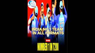 INDIA NO.1 TEAM IN TEST ODI AND T20 ALL FORMATS
