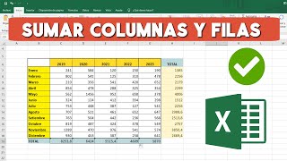 Como Sumar Varias Columnas y Filas en Excel