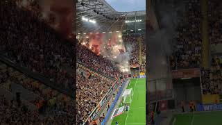 Pyroshow der Energie Fans in Dresden #dynamodresden #energiecottbus #bundesliga #pyroshow