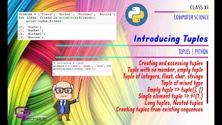 CLASS XI | TUPLE CREATION | TUPLES IN PYTHON | CS