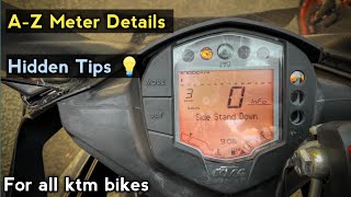 All KTM bikes Digital Speedometer Full Details Information | How To set Time / Trip/ Everything |