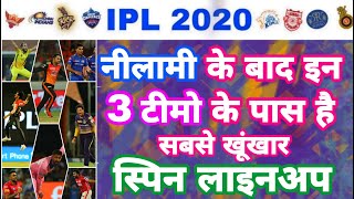 IPL 2020 - List Of Top 3 Teams With Best Spin Lineup After IPL Auction | MY Cricket Production