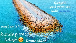 Gangolli beach end point sea walk, Kundapura,Udupi shot from drone | Karnataka one state many worlds