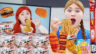 ASMR MUKBANG! White Chapagetti Black Bean Noodles Chicken Eating show by HIU 하이유