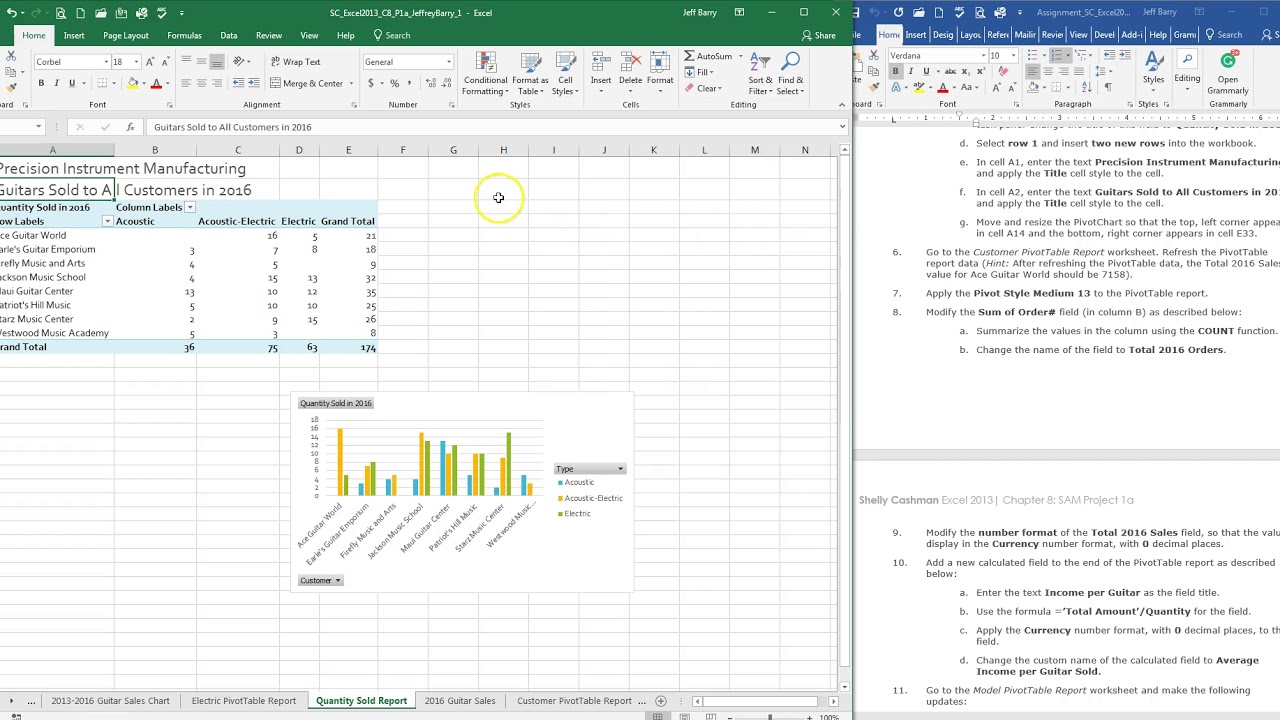 Excel Module 8 Sam Project 1b