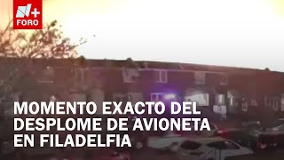 Momento exacto en que avioneta cae cerca de centro comercial en Filadelfia, EUA - Las Noticias