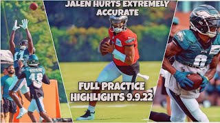 WEEK 1 VLOG| PRACTICE HIGHLIGHTS| JALEN HURTS  ACCURATE| PHILADELPHIA EAGLES SCOUT LIONS| 9/9/22