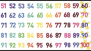 英語で５１から１００まで数えてみよう！【子供おうち英語　数字編】Let's count from 51 to 100 in English.