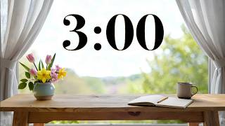 3 Minute Study Timer | Cozy Spring Desk with Relaxing Lofi Music & Nature Sounds for Focus