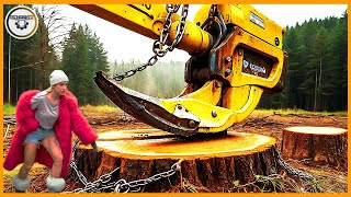 Extreme Dangerous Fastest Big Chainsaw Cutting Tree Machines | Monster Stump Removal Excavator #84