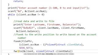 Read write to a Random Access File in C