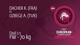 BRONZE FW - 70 kg: A. OZBEGE (TUR) df. K. DACHER (FRA), 9-1